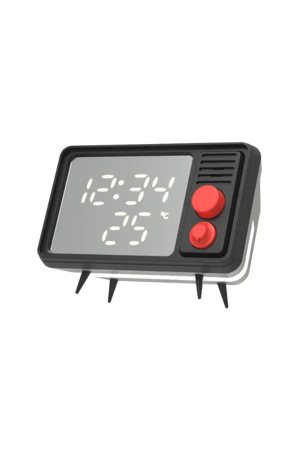 Retro TV Çalar Saat – Gri - 1