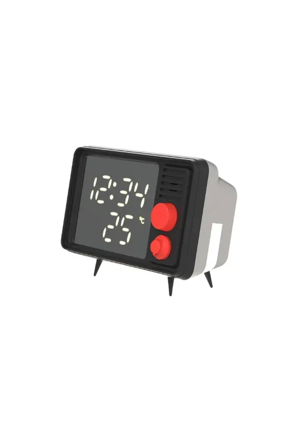 Retro TV Çalar Saat – Gri - 3