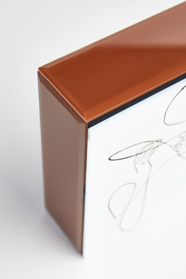 Şapkalı Kadın Motifli Dekoratif Cam Kutu - 3