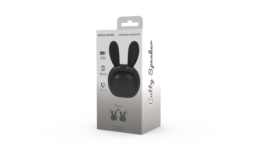 Siyah Tavşan Kablosuz Bluetooth Hoparlör - 3