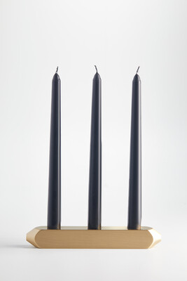 Yatay 3'lü Pirinç Şamdan - Deeps Brands