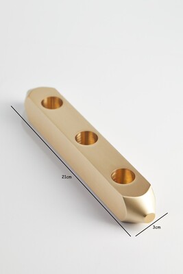 Yatay 3'lü Pirinç Şamdan - 3