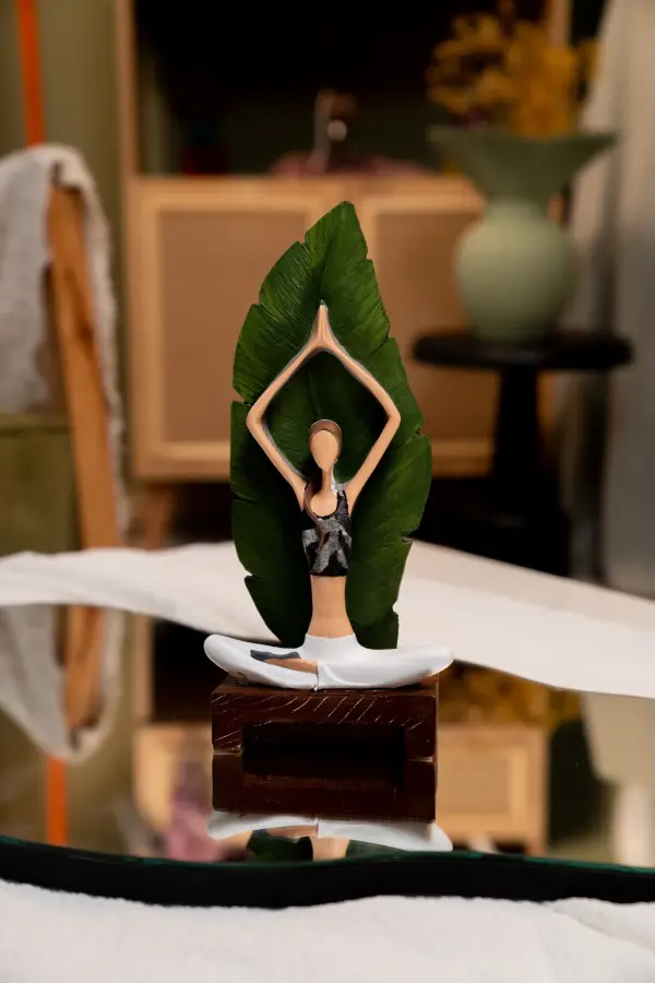 Yoga Yapan Kız – Dekoratif Biblo, Beyaz - 1