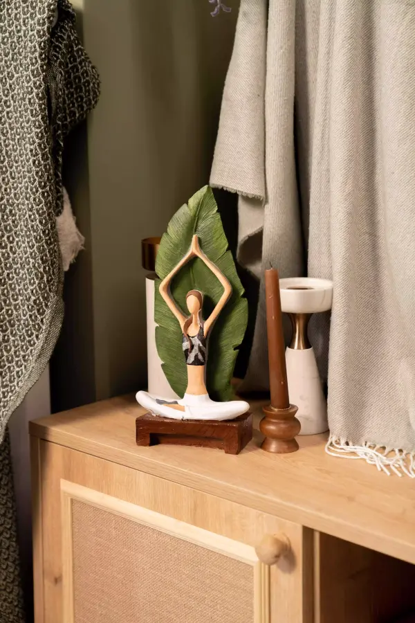 Yoga Yapan Kız – Dekoratif Biblo, Beyaz - 6