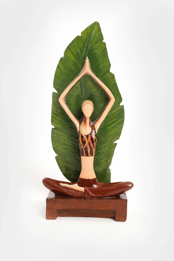 Yoga Yapan Kız – Dekoratif Biblo, Kahverengi - 2
