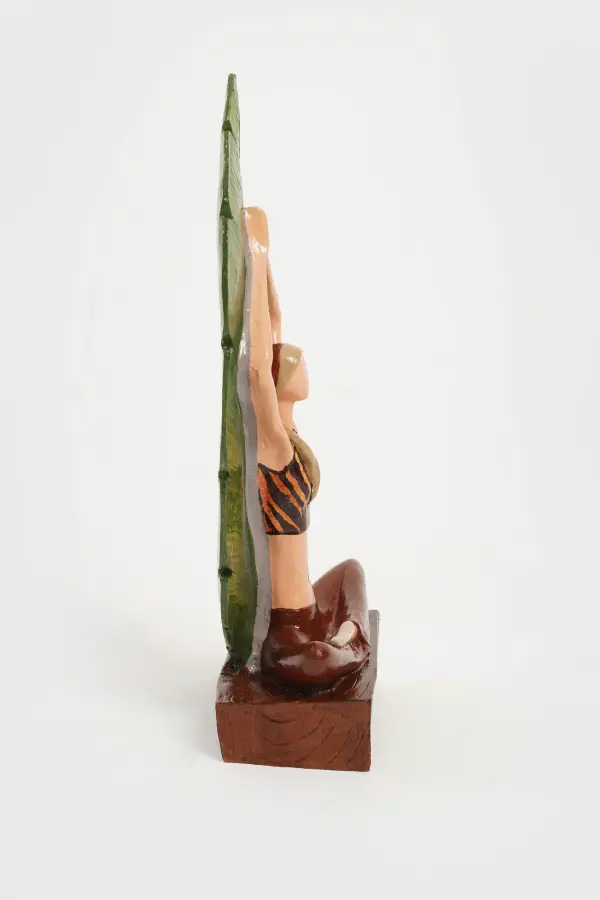 Yoga Yapan Kız – Dekoratif Biblo, Kahverengi - 4