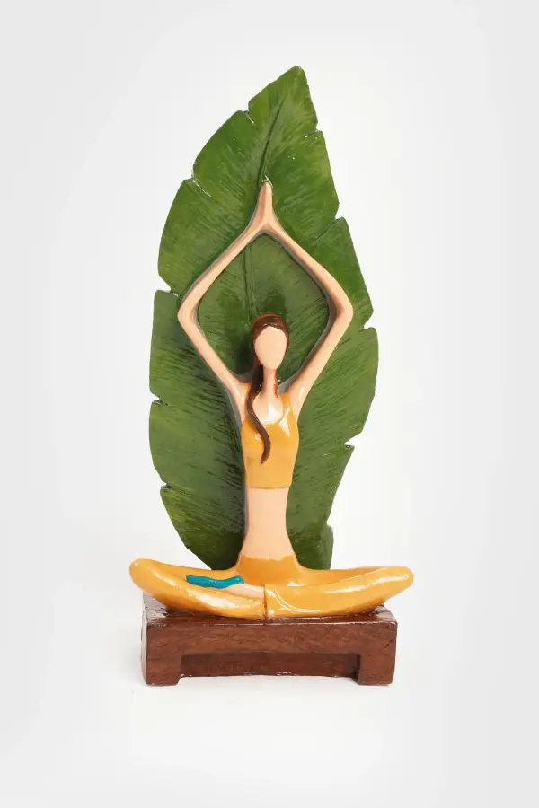 Yoga Yapan Kız – Dekoratif Biblo, Sarı - 2