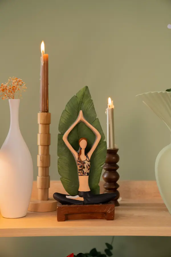Yoga Yapan Kız – Dekoratif Biblo, Siyah - 6