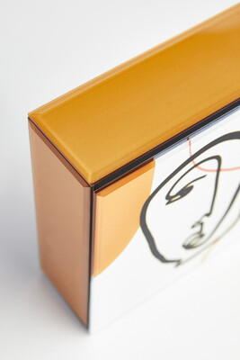 Yüz Motifli Dekoratif Cam Kutu - 3